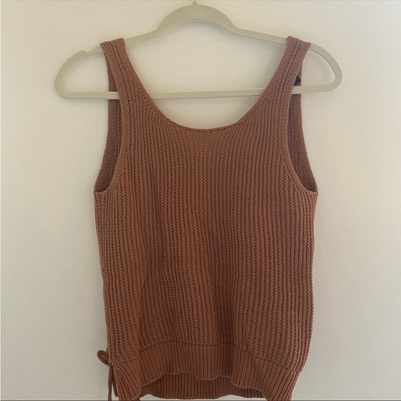 Mauve/DustyPink Sweater Knit Wrap Tank Top - Picture 2 of 3